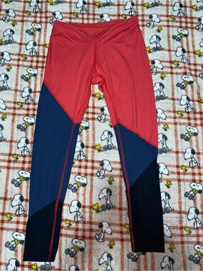Balance Collection Red, Navy & Black Colorblock Leggings